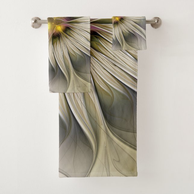 Grande Fleur d'ivoire, Abstrait Art Fractal Modern (En situation)