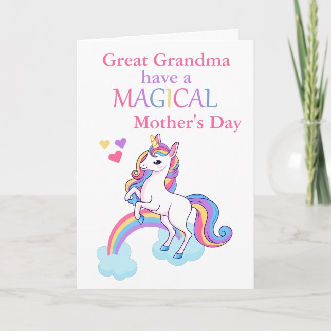 Grande grand-mère Fête des mères Carte Unicorne (Devant)