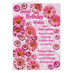 Grande grand-mère spécial Anniversaire Voeux Roses
