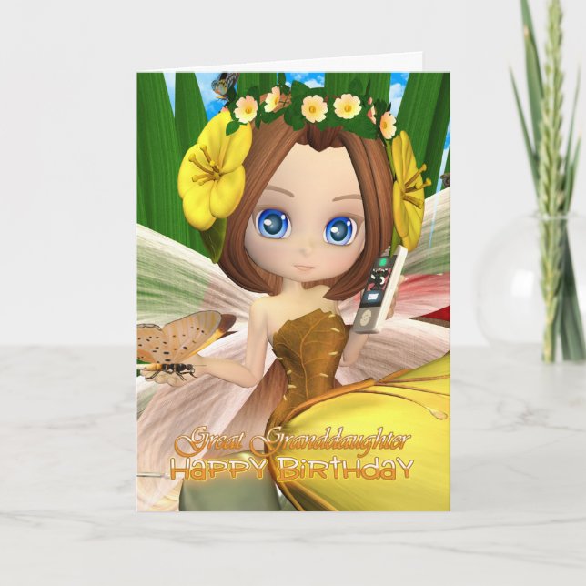 Grande Grandgirl carte d'anniversaire avec lune co (Devant)