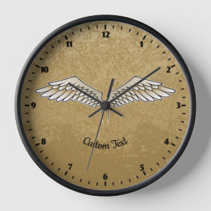 Grande horloge beige ailes