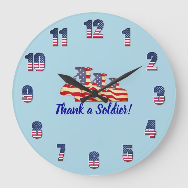 Grande horloge bleue 'Merci un soldat' (Recto)