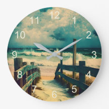 Grande horloge côtière Vintage de plage