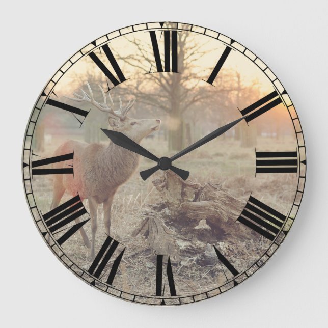 Grande horloge de cerfs communs de lever de soleil (Recto)