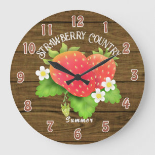 Grande horloge de fraise de campagne