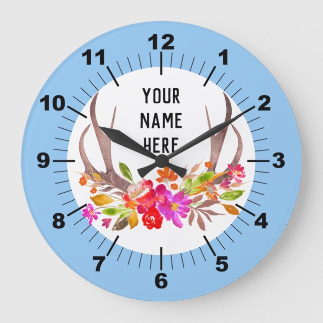 Grande horloge florale personnalisée (Recto)