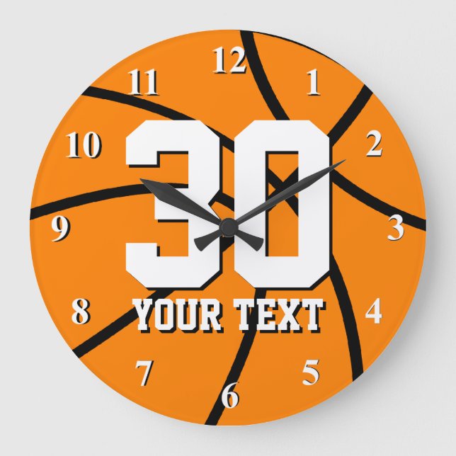 Grande horloge murale de basket-ball avec grand no (Recto)