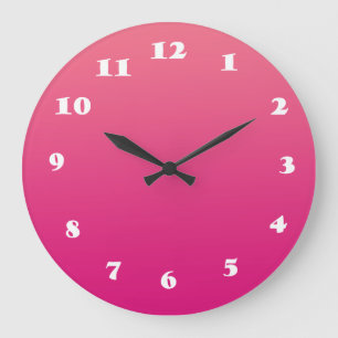 (Grande) horloge murale ronde rose