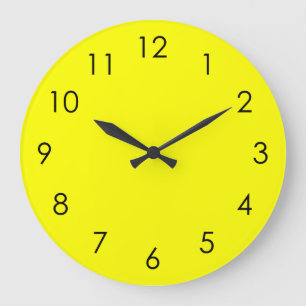 Grande horloge noire jaune citron de nombres