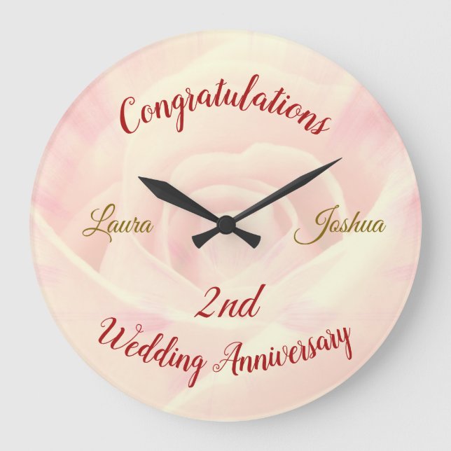 Grande horloge personnalisée pour le 2e anniversai (Recto)