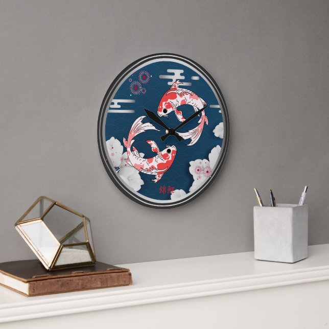 GRANDE HORLOGE RONDE 美しい錦鯉の和風♡ (Bureau)