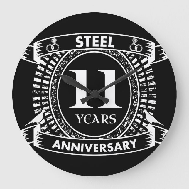 Grande Horloge Ronde 11E anniversaire du mariage acier (Recto)