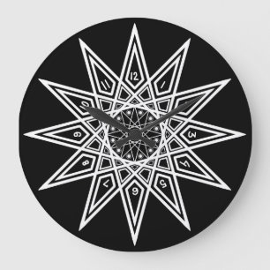 Grande Horloge Ronde 12 points d'horloge d'étoile
