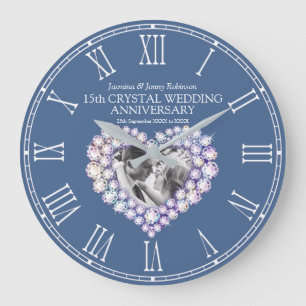 Grande Horloge Ronde 15th Crystal Wedding Anniversary photo heart