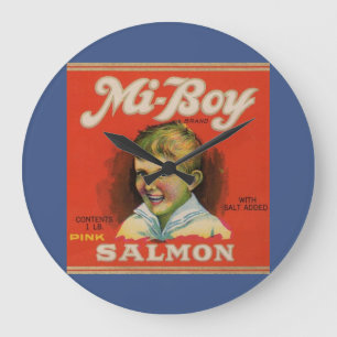 Grande Horloge Ronde 1930s Mi-Boy saumon rose peut étiquette