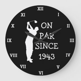 Grande Horloge Ronde 1943 Golfer Anniversaire 80ème amusant Soixante-di