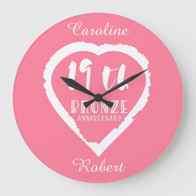 Grande Horloge Ronde 19e anniversaire du Mariage bronze traditionnel (Recto)