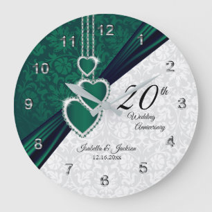 Grande Horloge Ronde 20e anniversaire du Mariage Emeraude Keepsaké