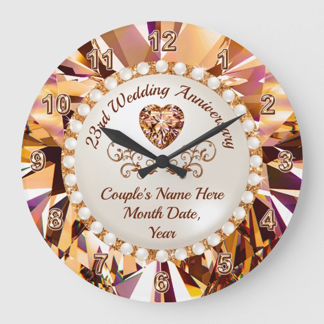 Grande Horloge Ronde 23e anniversaire Mariage cadeau, Topaz impérial,  (Recto)