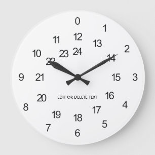 Grande Horloge Ronde 24 heures d'horloge murale personnalisable