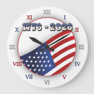 Grande Horloge Ronde 250 Ans USA Liberté 1776-2026 Patriotique