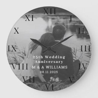 Grande Horloge Ronde 25e anniversaire de mariage photo moderne cinquant