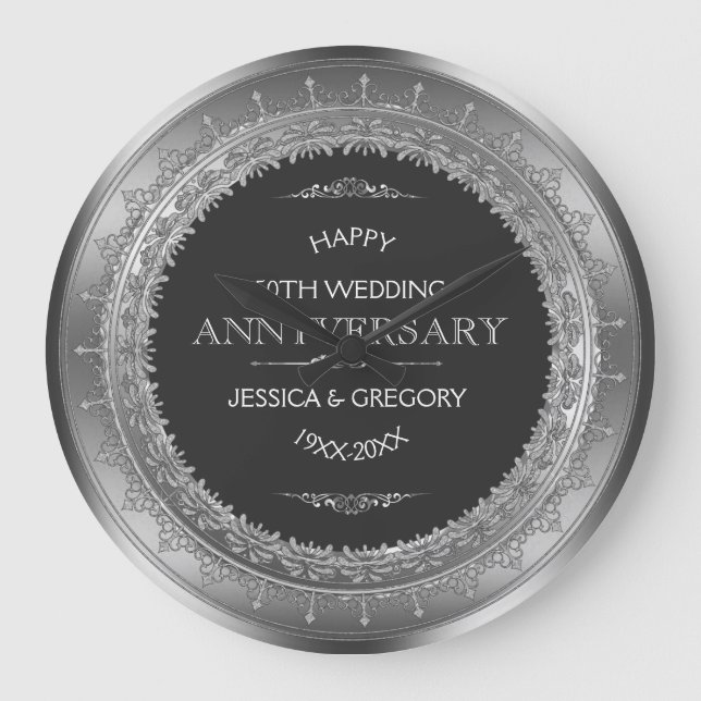 Grande Horloge Ronde 25e anniversaire de mariage Silver & Black (Recto)