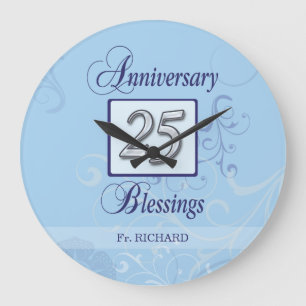 Grande Horloge Ronde 25e anniversaire en bleu et argent