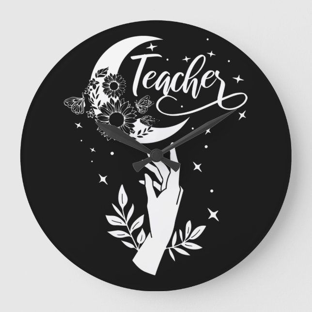 Grande Horloge Ronde 2- Chemise d'enseignant inspirant, Enseignant mini (Recto)