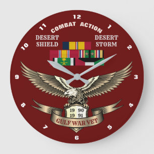 GRANDE HORLOGE RONDE 2 ÉTOILES DE CAMPAGNE PERSIAN GULF VETERANS