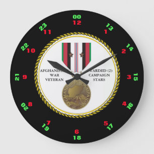 GRANDE HORLOGE RONDE 2 ÉTOILES DE CAMPAGNE VÉTÉRAN DE GUERRE EN AFGHANI