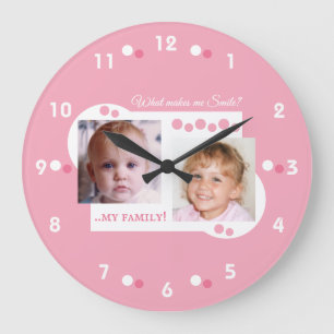 Grande Horloge Ronde 2 photo ma famille rose