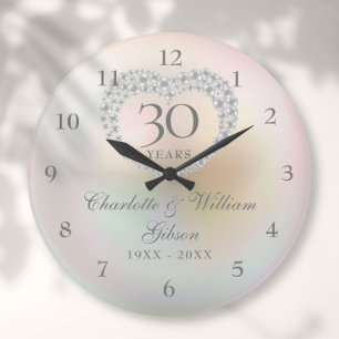 Grande Horloge Ronde 30e Wedding Anniversary Beautiful Pearl Heart