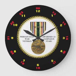 GRANDE HORLOGE RONDE 3 ÉTOILES DE CAMPAGNE PERSIAN GULF VETERAN
