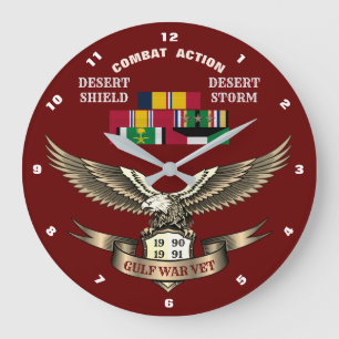 GRANDE HORLOGE RONDE 3 ÉTOILES DE CAMPAGNE PERSIAN GULF VETERANS