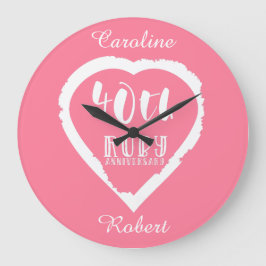 Grande Horloge Ronde 40e anniversaire du mariage rubis traditionnel