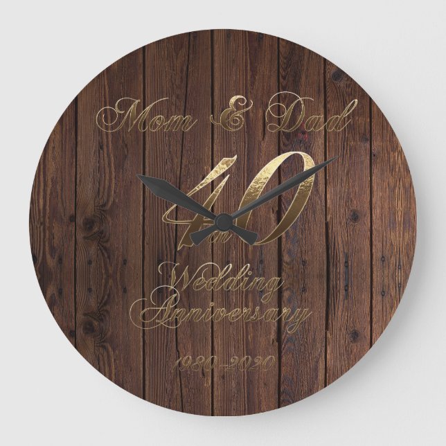 Grande Horloge Ronde 40e anniversaire Mariage Mariage de ruby (Recto)