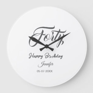Grande Horloge Ronde 40ème lettre quarantième anniversaire ajouter nom