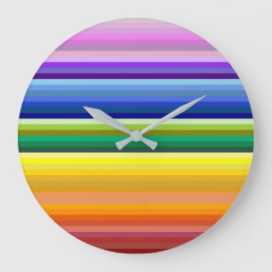 Grande Horloge Ronde 42 bandes arc-en-ciel