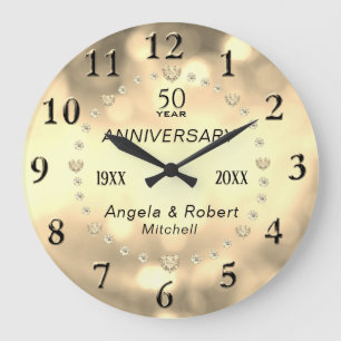 Grande Horloge Ronde 50e anniversaire avec diamants