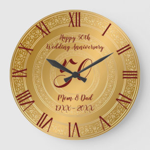 Grande Horloge Ronde 50e anniversaire de luxe Happy Gold