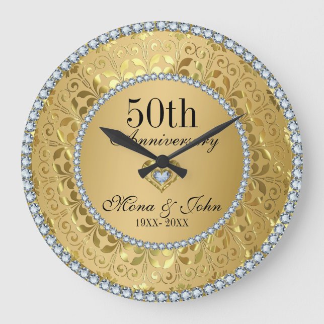 Grande Horloge Ronde 50e anniversaire du Mariage Diamonds and Gold (Recto)