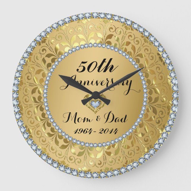 Grande Horloge Ronde 50e anniversaire du Mariage Diamonds & Gold (Recto)