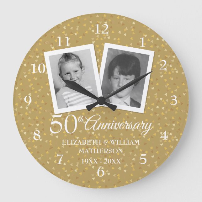 Grande Horloge Ronde 50e anniversaire du Mariage Vos photos d'enfance (Recto)
