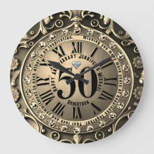 Grande Horloge Ronde 50e Gold Wedding Anniversary Large Clock