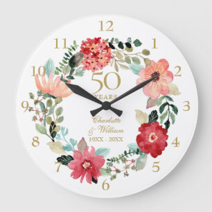 Grande Horloge Ronde 50e Golden Wedding Anniversary Floral Garland