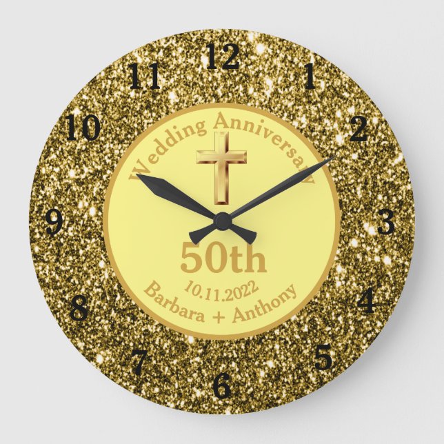 Grande Horloge Ronde 50e Golden Wedding Anniversary Gold Religious Lar (Recto)