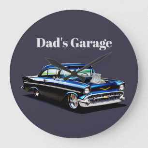 Grande Horloge Ronde 57 Voiture Muscle Classique