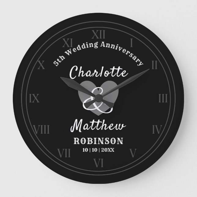 Grande Horloge Ronde 5e Wedding Anniversary Venin Personalized  (Recto)
