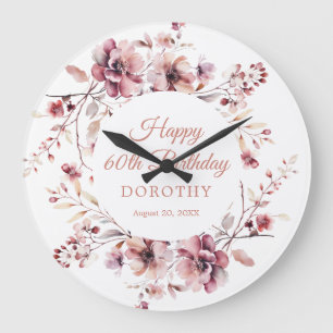 Grande Horloge Ronde 60e anniversaire Cadeau personnalisé cadenas